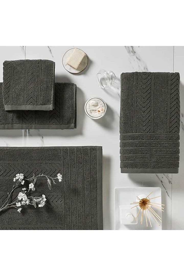 Tarmac Cotton Terry Bath Towel Set by HOUMN at Pernia's Pop Up Shop