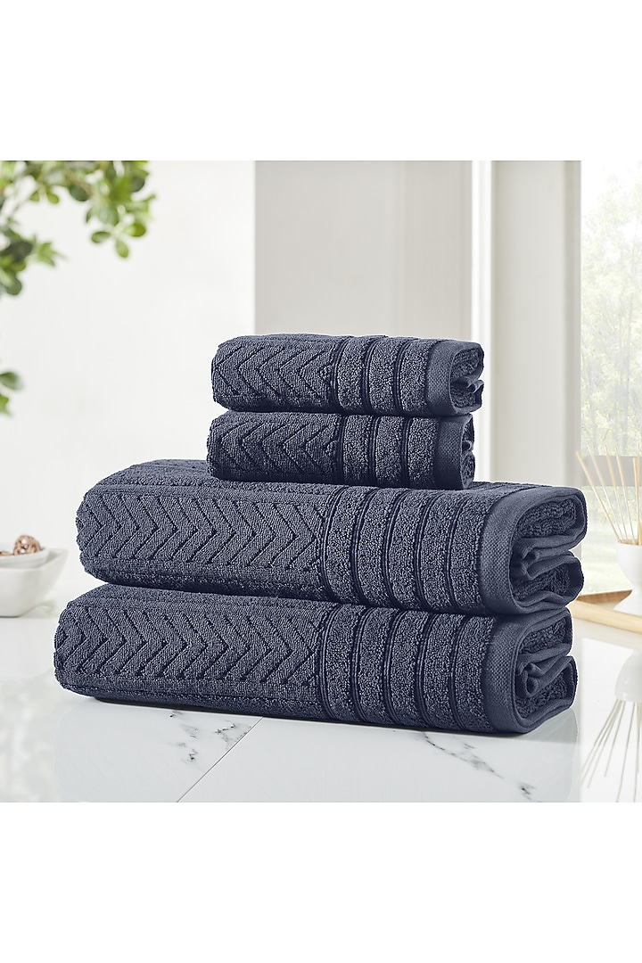 Graphite Cotton Terry Bath Towel Set by HOUMN at Pernia's Pop Up Shop