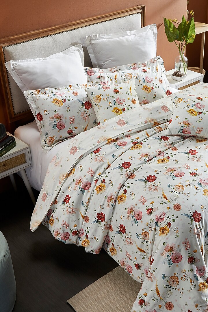 Multi-Colored?& White Cotton Digital Printed Duvet Cover by HOUMN at Pernia's Pop Up Shop