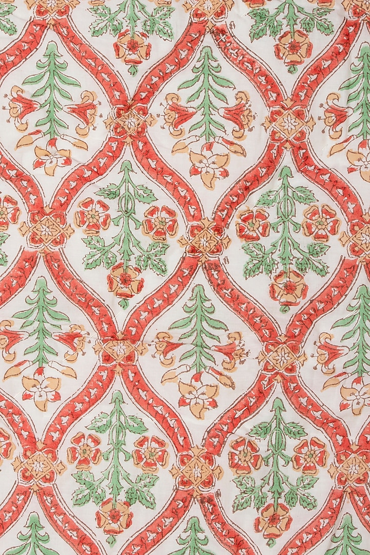 Red & Green Cotton Block Printed Quilt by HOUMN at Pernia's Pop Up Shop