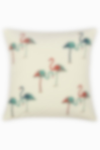 Multi-Colored Cotton Block Printed Cushion Cover by HOUMN