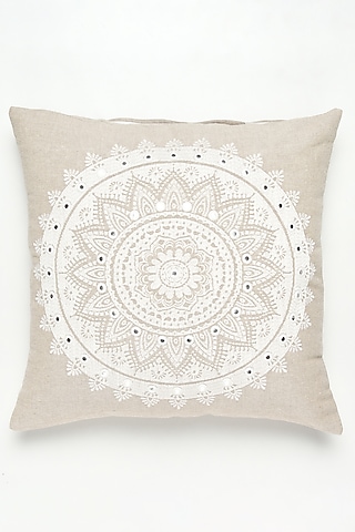 White & Ivory Chambery Cushion Cover by HOUMN
