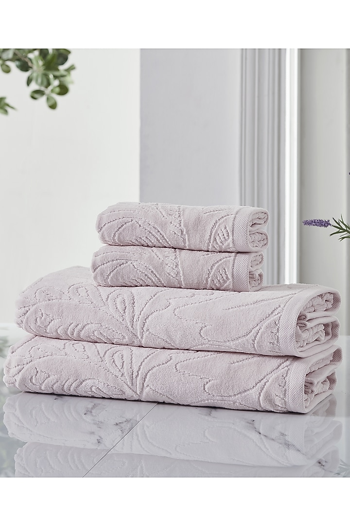 Rose Pink Cotton Terry Towel Set by HOUMN at Pernia's Pop Up Shop