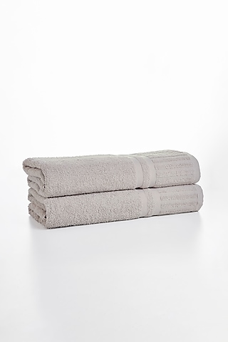 Light Grey Cotton Bath Towel Set by HOUMN