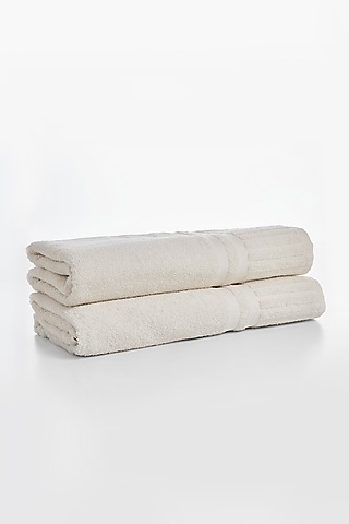 Ivory Cotton Bath Towel by HOUMN