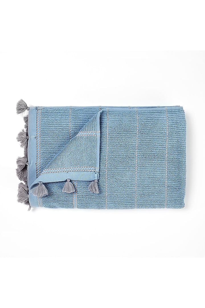 Sterling Blue Cotton Terry Towel Set by HOUMN at Pernia's Pop Up Shop