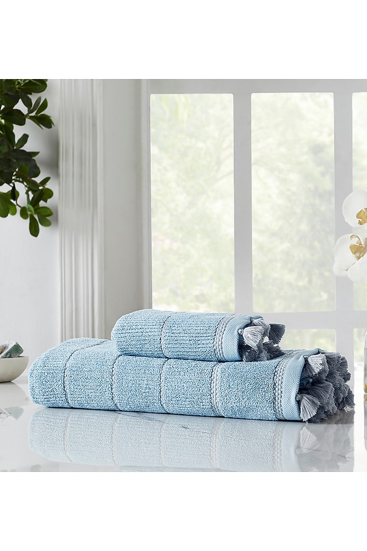 Sterling Blue Cotton Terry Bath Towel by HOUMN at Pernia's Pop Up Shop