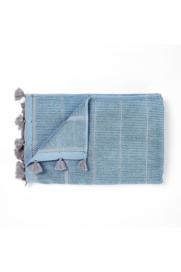 Sterling Blue Cotton Terry Bath Towel by HOUMN at Pernia's Pop Up Shop