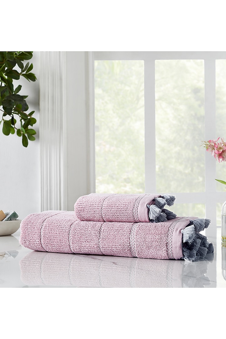 Pink Cotton Terry Towel Set by HOUMN at Pernia's Pop Up Shop