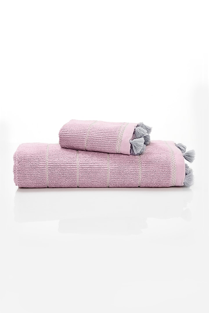 Pink Cotton Terry Towel Set by HOUMN at Pernia's Pop Up Shop