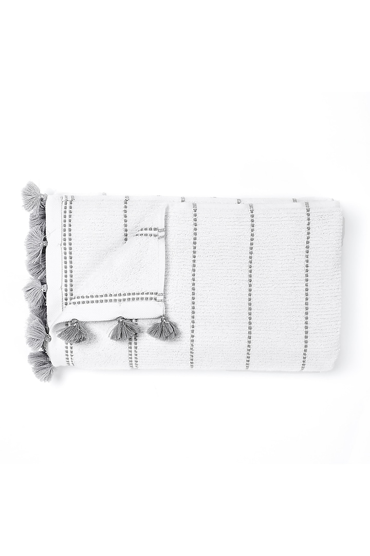 White Cotton Terry Towel Set by HOUMN at Pernia's Pop Up Shop
