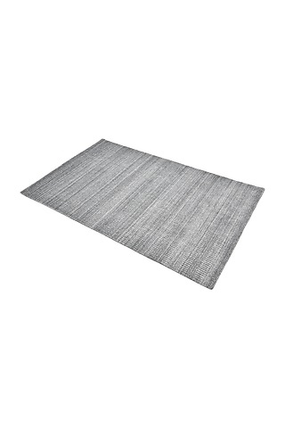 Grey Cotton & Viscose Rug by HOUMN