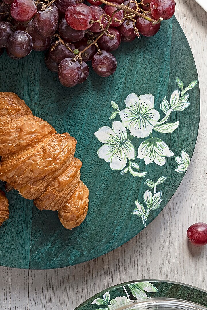 Teal Green Mango Wood Plate by HOUMN at Pernia's Pop Up Shop
