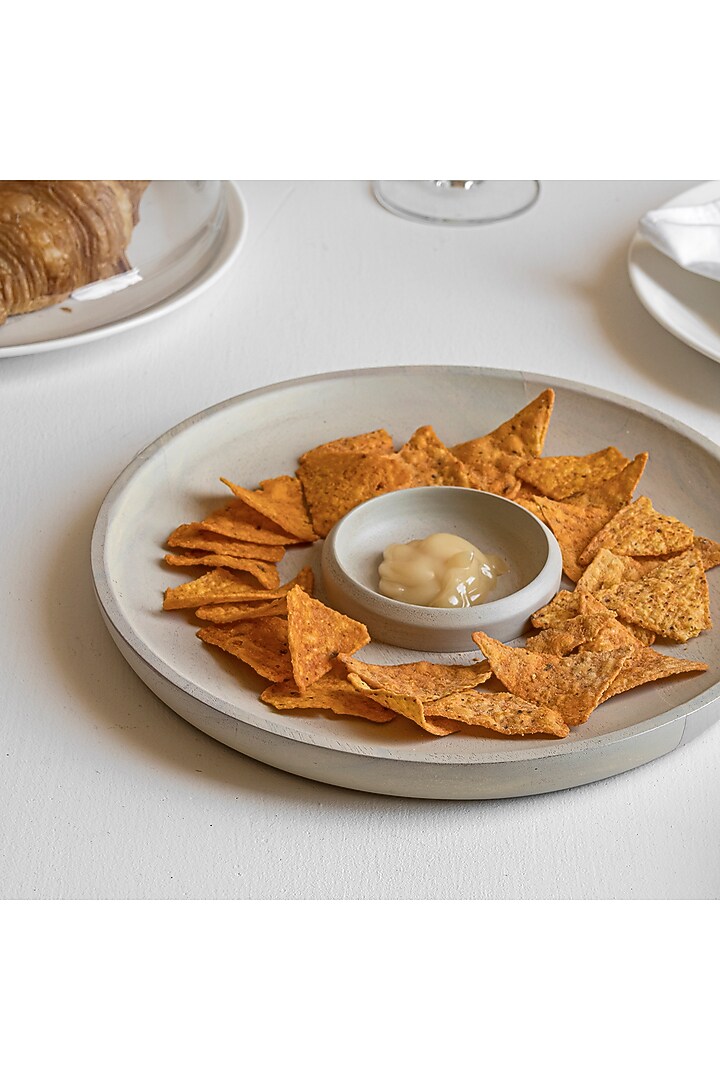 Milky White Acacia Wood Chip & Dip Platter by HOUMN at Pernia's Pop Up Shop