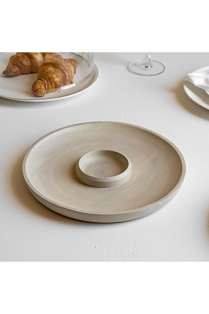 Milky White Acacia Wood Chip & Dip Platter by HOUMN at Pernia's Pop Up Shop