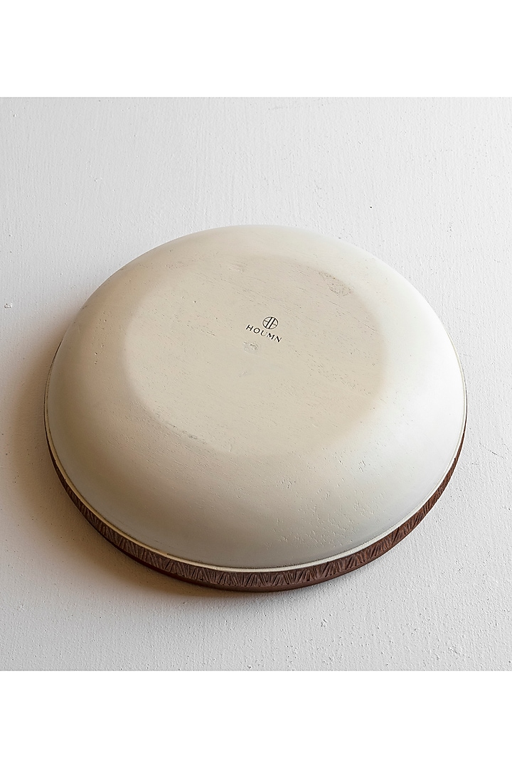 Milky White & Brown Acacia Wood Salad Bowl by HOUMN at Pernia's Pop Up Shop