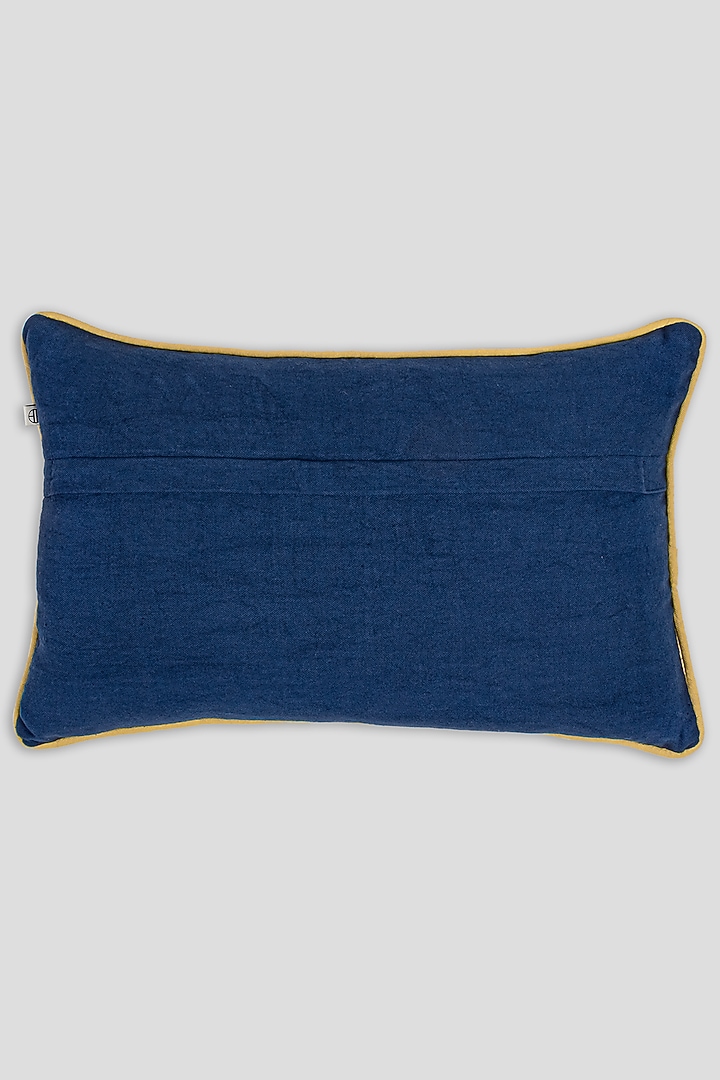 Blue Cotton Embroidered Cushion Cover by Houmn at Pernia's Pop Up Shop