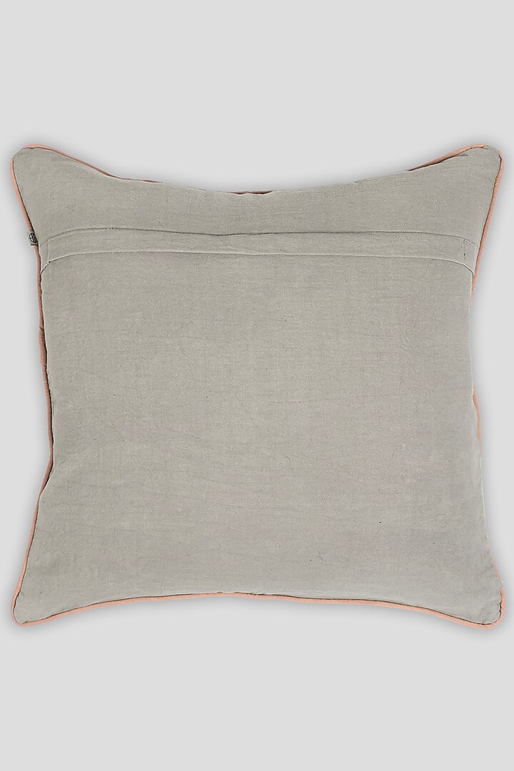 Multi-Colored Poly Chenille & Dyed Cotton Printed Cushion Cover by Houmn at Pernia's Pop Up Shop