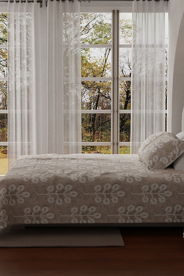 Brown Cotton Printed Bedsheet Set Of 3 by HOUMN at Pernia's Pop Up Shop