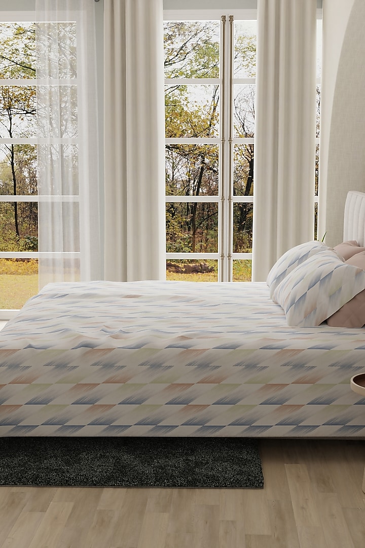 Multi-Colored Cotton Printed Bedsheet Set Of 3 by HOUMN at Pernia's Pop Up Shop