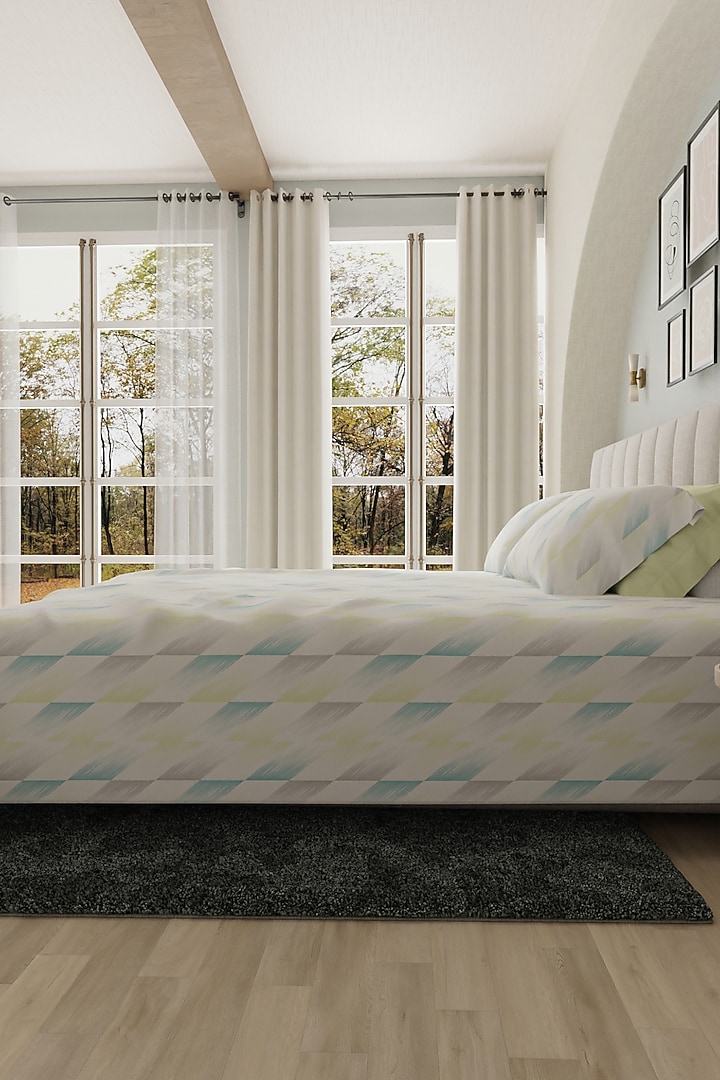 Multi-Colored Cotton Printed Bedsheet Set Of 3 by HOUMN at Pernia's Pop Up Shop