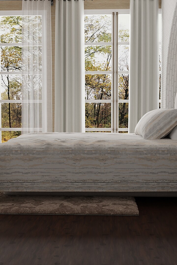 Grey Cotton Printed Bedsheet Set Of 3 by HOUMN at Pernia's Pop Up Shop