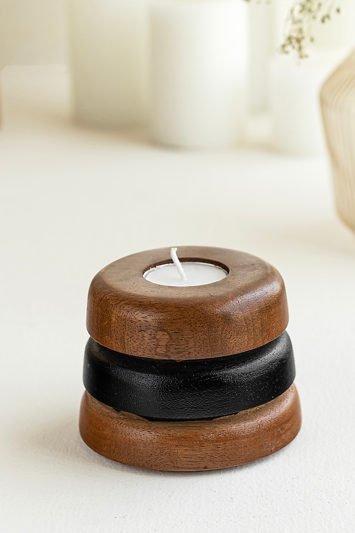 Black & Brown Acacia Wood Gift Hamper (Set Of 3) by HOUMN at Pernia's Pop Up Shop