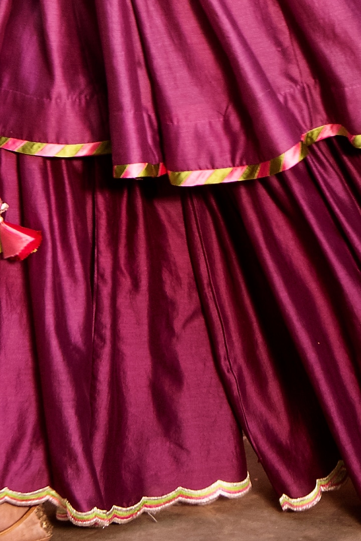 Jam Purple Embroidered Wedding Anarkali Set by House of Dasmaya at Pernia's Pop Up Shop