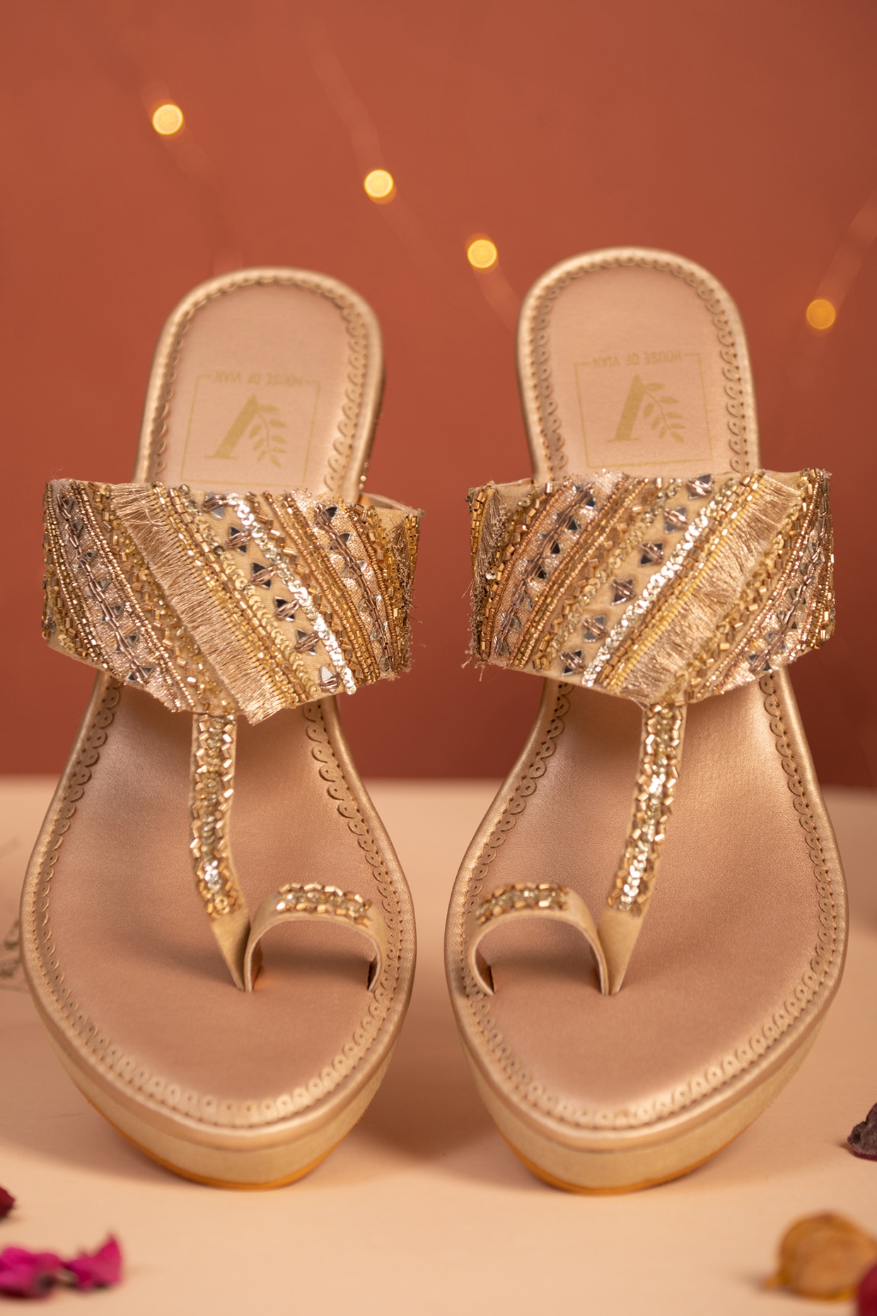 Gold Bridal Sandals with Pearls | Greek Chic Handmades