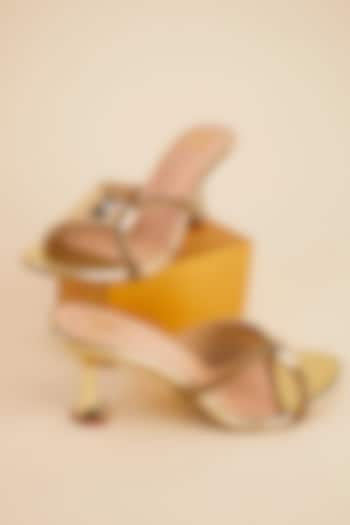 Gold Premium Leatherette Heels by House of Vian at Pernia's Pop Up Shop