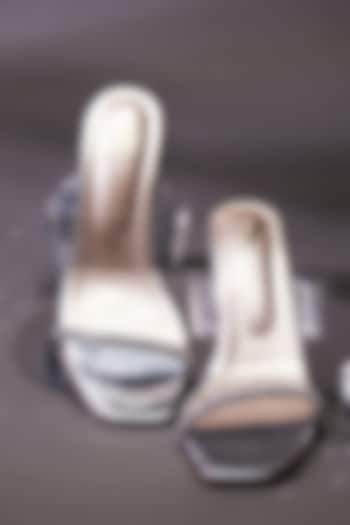 Silver Acrylic Transparent Strap Heels by House of Vian at Pernia's Pop Up Shop