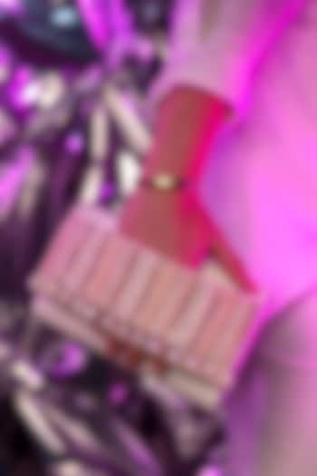 Gold Faux Croco Leather Embellished Clutch by House of Vian at Pernia's Pop Up Shop