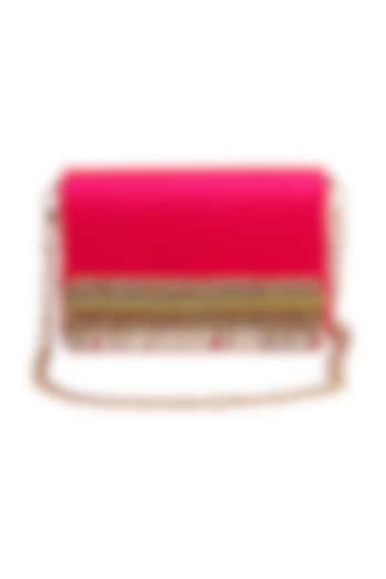 Pink Hand Embroidered Clutch by House of Vian