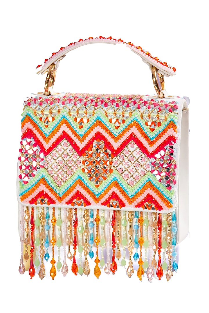 Multi-Colored Embroidered Clutch by House of Vian