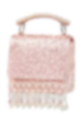 Blush Pink Hand Embroidered Clutch by House of Vian