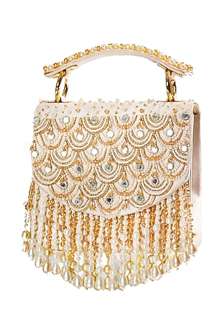 Gold Hand Embroidered Clutch by House of Vian