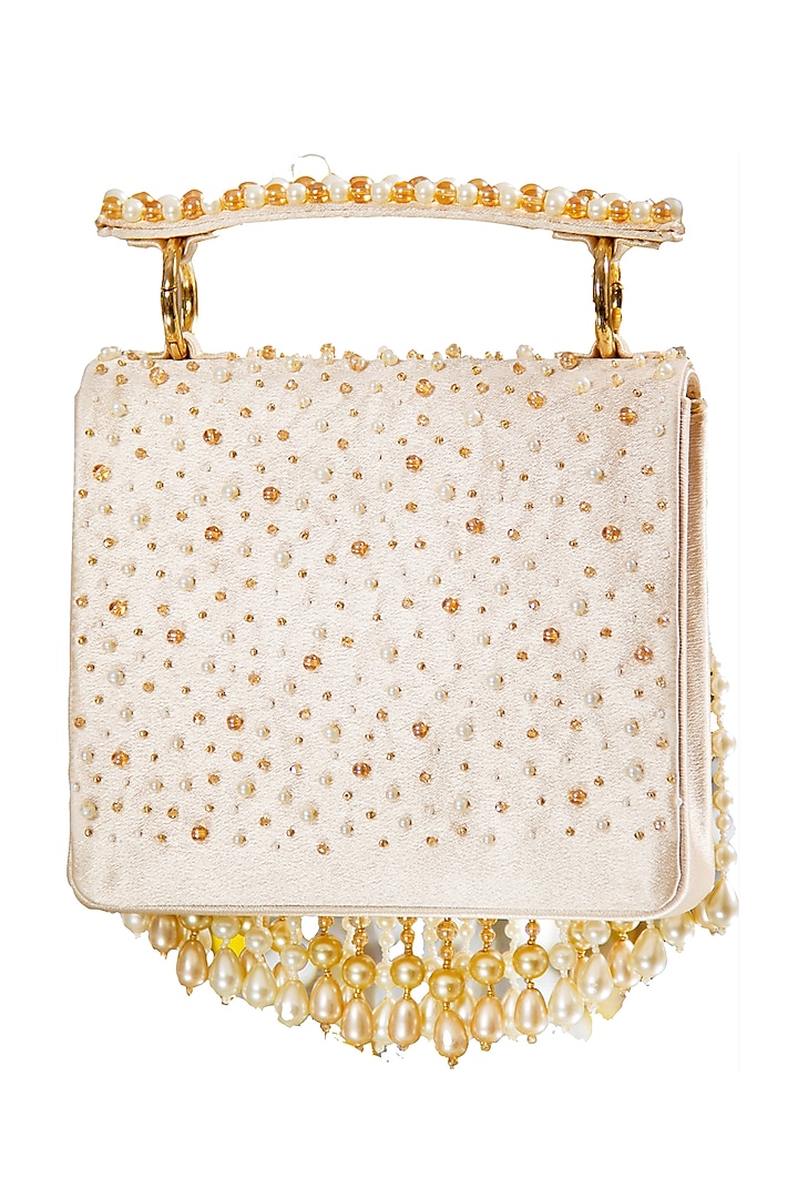 Gold Hand Embroidered Clutch by House of Vian at Pernia's Pop Up Shop
