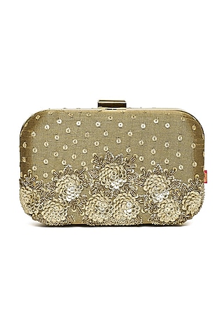 Gold Embroidered Clutch by House of Vian