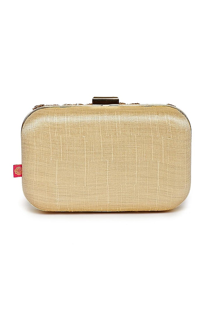 Gold Zardosi Embroidered Clutch by House of Vian at Pernia's Pop Up Shop