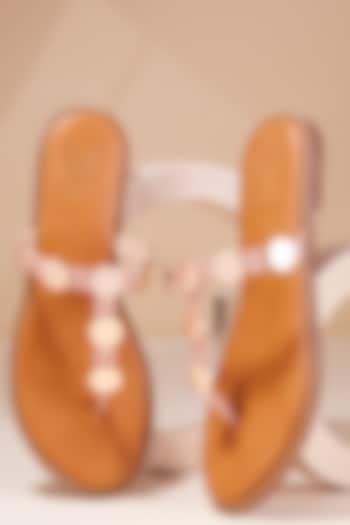 Pink Faux Leather Flats by House of Vian at Pernia's Pop Up Shop