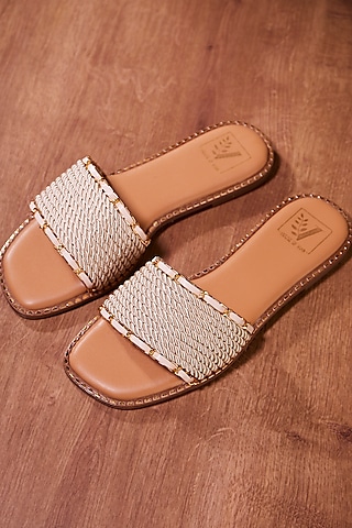 Gold Synthetic Cord Flats by House of Vian