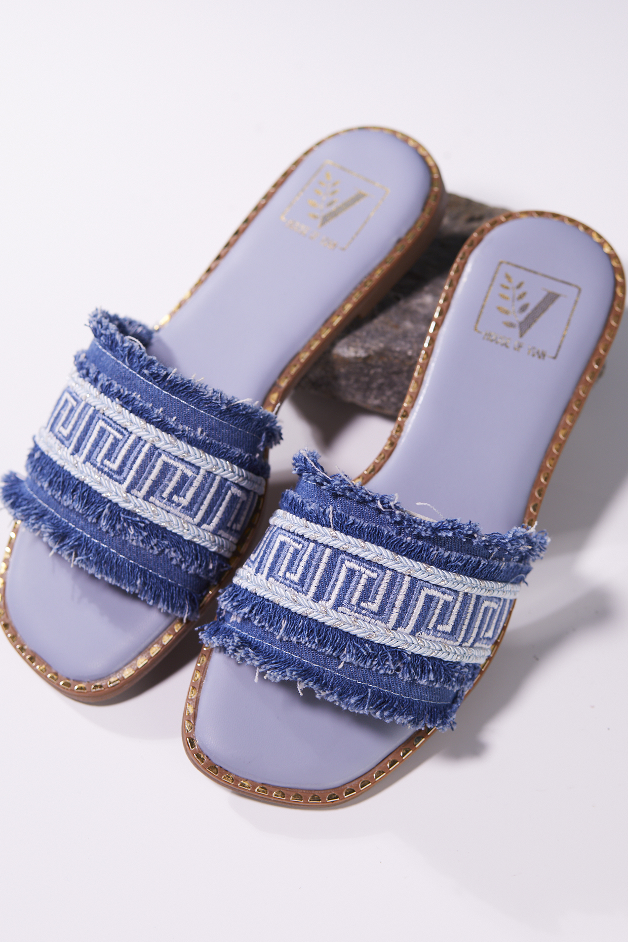 Blue Denim Flats by House of Vian at Pernia's Pop Up Shop