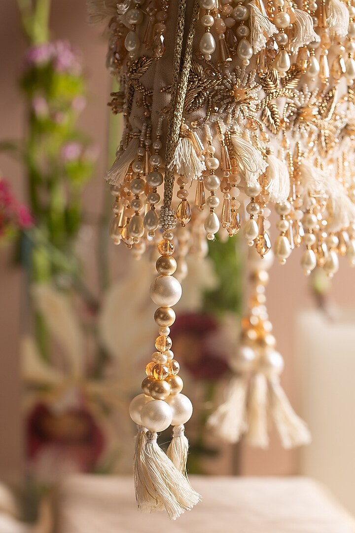 Premium Off-White Embellished Potli by House of Vian at Pernia's Pop Up Shop