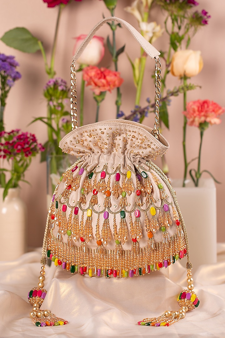 Premium Gold Embellished Potli by House of Vian at Pernia's Pop Up Shop