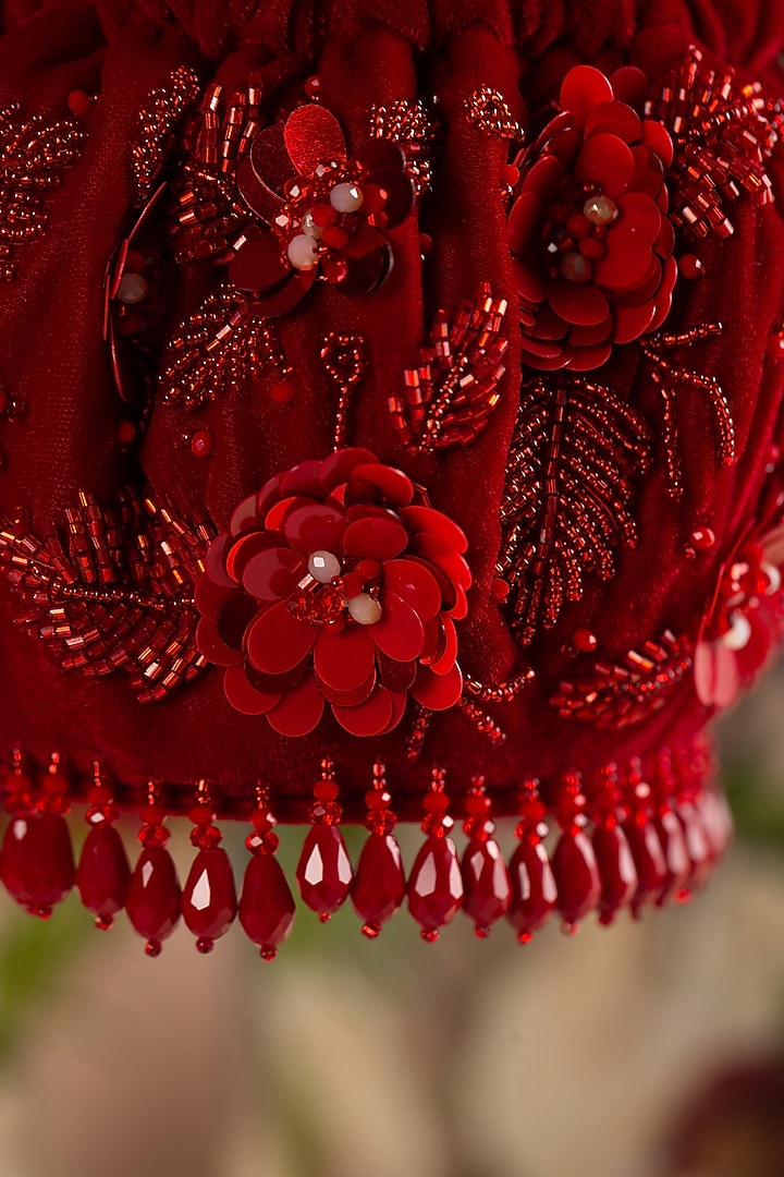Premium Red Embellished Potli by House of Vian at Pernia's Pop Up Shop