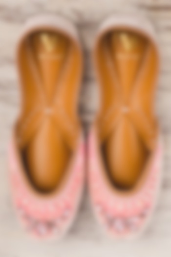 Baby Pink Embellished Handcrafted Juttis by House of Vian