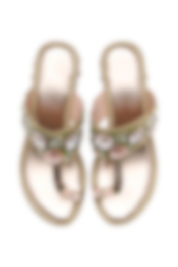 Gold Sequins Embellished Wedges by House of Vian at Pernia's Pop Up Shop