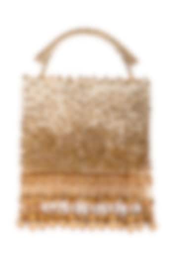 Gold Hand Embroidered Clutch by House of Vian at Pernia's Pop Up Shop