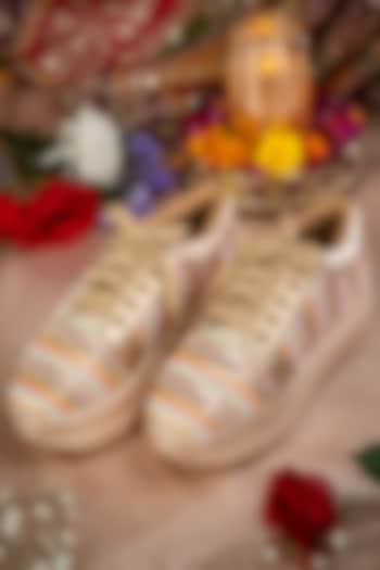 Multi-Colored Satin Hand Embroidered Sneakers by House of Vian at Pernia's Pop Up Shop