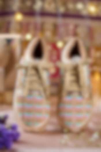 Multi-Colored Satin Hand Embroidered Sneakers by House of Vian at Pernia's Pop Up Shop
